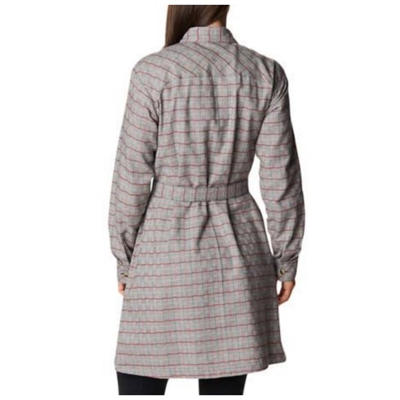 Columbia Holly Hideaway Plaid Flannel Shirt Dress Belted Women's Medium - Picture 4 of 12